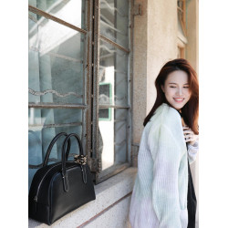 2025新款NW韓國小衆保齡球大容量高爾夫真皮牛皮手提波士頓女包包