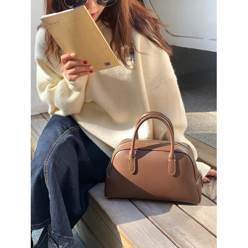 2025新款NW韓國小衆保齡球大容量高爾夫真皮牛皮手提波士頓女包包 2025新款NW韓國小衆保齡球大容量高爾夫真皮牛皮手提波士頓女包包