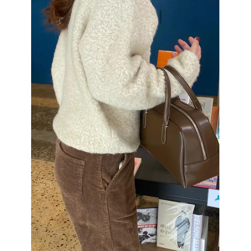 2025新款NW韓國小衆保齡球大容量高爾夫真皮牛皮手提波士頓女包包 2025新款NW韓國小衆保齡球大容量高爾夫真皮牛皮手提波士頓女包包