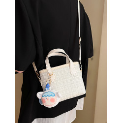 ins超火復古呢子包包女2023新款韓版百搭單肩斜背時尚手提水桶包