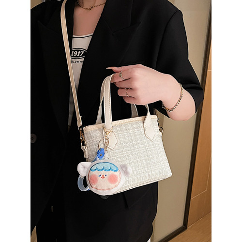 ins超火復古呢子包包女2023新款韓版百搭單肩斜背時尚手提水桶包