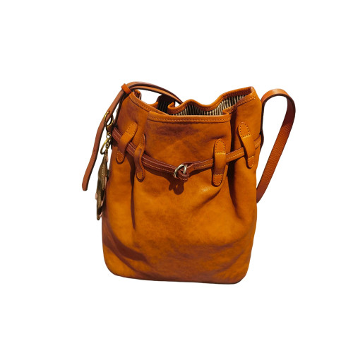 棕色真皮大容量托特包包女2026新款輕奢小衆高級感單肩斜背水桶包