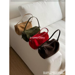 KEEP DAISY【絲絨雪松】頭層羊猄絨枕頭包秋冬小方包單肩斜背女包
