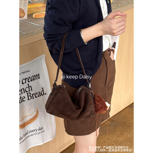 KEEP DAISY【絲絨雪松】頭層羊猄絨枕頭包秋冬小方包單肩斜背女包 KEEP DAISY【絲絨雪松】頭層羊猄絨枕頭包秋冬小方包單肩斜背女包