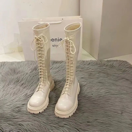 長筒靴女2026新款秋冬瘦瘦高筒厚底長靴白色加絨小個子騎士靴子鞋