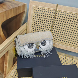 倉庫尾貨特價清倉大甩賣真皮撿漏2025斜背貓頭鷹單肩女包