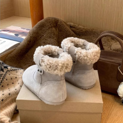 加絨勃肯靴保暖雪地靴女2026新款冬季復古毛毛短靴毛絨絨加厚棉鞋