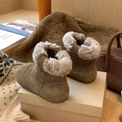 加絨勃肯靴保暖雪地靴女2026新款冬季復古毛毛短靴毛絨絨加厚棉鞋