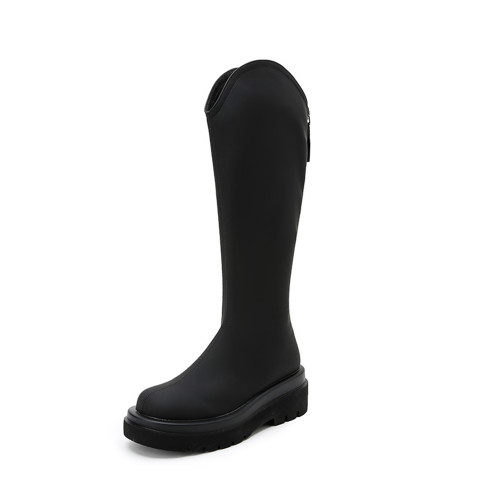 小個子長筒靴女2026秋冬新款加絨內增高v口啞光長靴女厚底騎士靴 小個子長筒靴女2026秋冬新款加絨內增高v口啞光長靴女厚底騎士靴