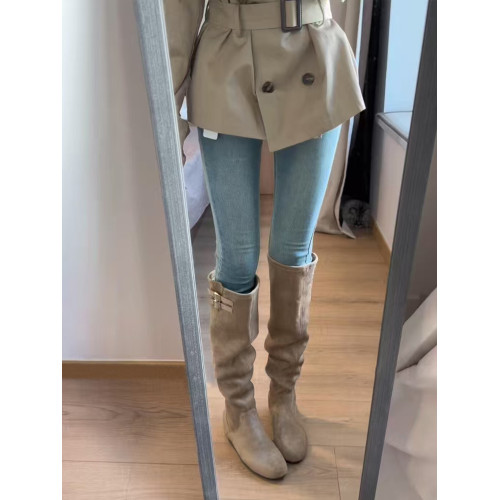 堆堆過膝靴子女款2026新款秋冬季絨面兩穿長靴復古顯瘦高筒騎士靴 堆堆過膝靴子女款2026新款秋冬季絨面兩穿長靴復古顯瘦高筒騎士靴