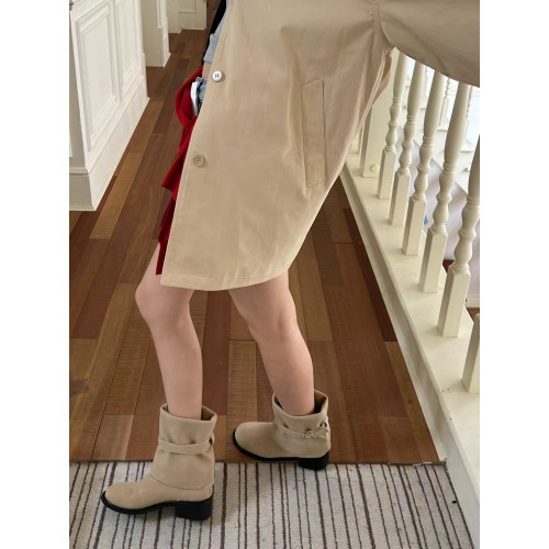 Lamode 韓國時髦兩穿繙折皮帶釦高筒長靴圓頭粗跟顯瘦套筒短靴女 Lamode 韓國時髦兩穿繙折皮帶釦高筒長靴圓頭粗跟顯瘦套筒短靴女