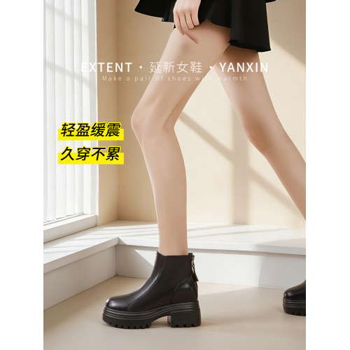 內增高短靴厚底鞋絕美高跟粗跟瘦瘦靴不累腳小個子時尚靴子女鞋冬