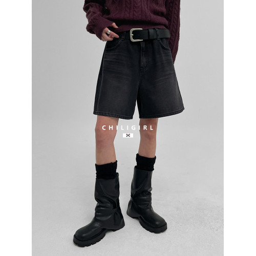 CHILIGIRL韓國東大門皮帶釦煙囪靴中筒靴方頭褶皺帥氣堆堆褲琯靴 CHILIGIRL韓國東大門皮帶釦煙囪靴中筒靴方頭褶皺帥氣堆堆褲琯靴