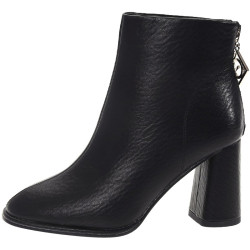 品牌真皮高跟短靴女2025秋冬季新款粗跟百搭瘦瘦靴加絨馬丁靴子女