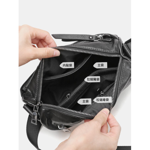 那馳羊皮餃子包2026新款鱷魚紋多層包包軟皮單肩包寬肩帶斜後後背包女