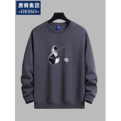 唐獅集團DESSO圓領衛衣男青年秋冬款寬鬆打底衫百搭加絨上衣外套
