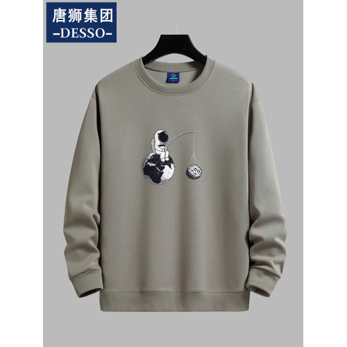 唐獅集團DESSO圓領衛衣男青年秋冬款寬鬆打底衫百搭加絨上衣外套