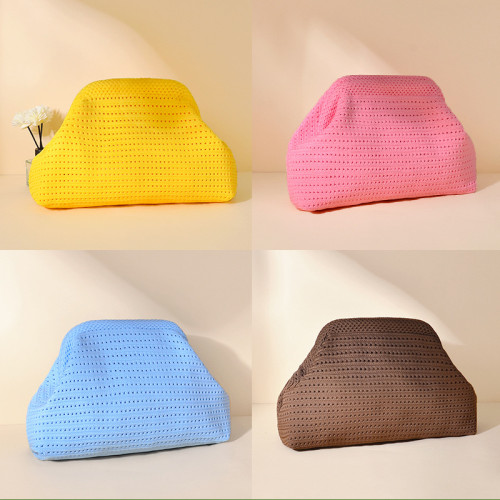 新款沙灘包針織包時尚雲朵手拿包大容量日常百搭撞色鏤空包 新款沙灘包針織包時尚雲朵手拿包大容量日常百搭撞色鏤空包