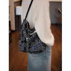 亮片女士小衆設計單肩包帆布水桶包大容量包包通勤女包輕奢帆布包