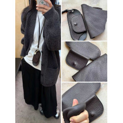 真皮頭層牛皮包包女2025新款小衆高級感時尚簡約百搭掛脖包眼鏡包