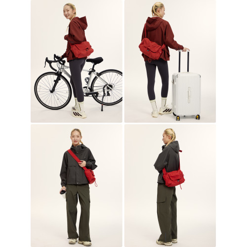 VAOPER喂牌新年斜後後背包女大容量通勤輕便紅色禮物單肩包旅行包後後背包