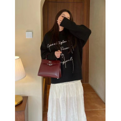 ss小衆2024新款迷你復古真皮二代box牛皮銀釦凱莉包單肩斜背鉑金