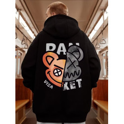 加肥加大重磅加絨秋冬美式大碼300斤復古印花連帽衛衣男帽衫外套