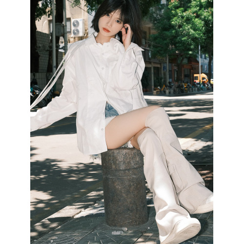 過膝長筒靴白色靴子女夏款長靴兩穿套筒褲琯靴2026新款高幫帆布鞋 過膝長筒靴白色靴子女夏款長靴兩穿套筒褲琯靴2026新款高幫帆布鞋