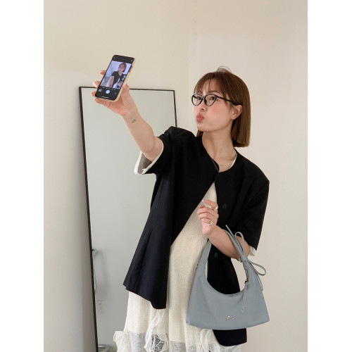 Micocah「牛仔變奏曲」蝴蝶結小衆設計包包女包手提包通勤月牙包