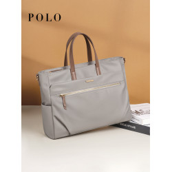 Polo手提包女2026新款上班電腦包通勤時尚大容量商務公文包托特包