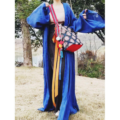 波普先生原創國風漢服復古斜後後背包單肩泰國異域旅行民族風海邊度假