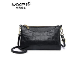 真皮女包2025秋冬新款潮時尚鱷魚紋牛皮軟皮包包多層單肩斜背小包