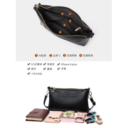 真皮女包2025秋冬新款潮時尚鱷魚紋牛皮軟皮包包多層單肩斜背小包