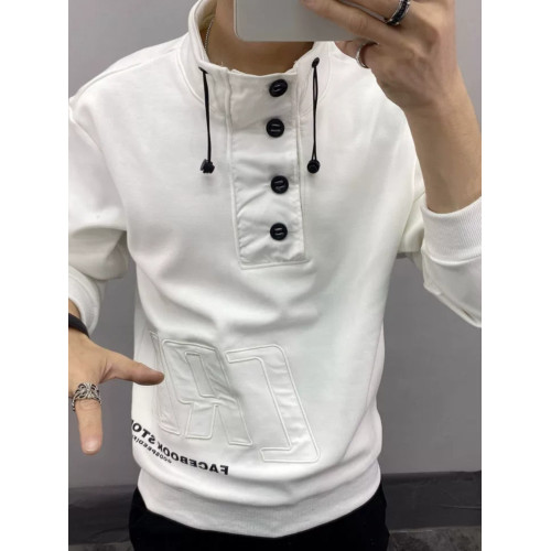 秋季2023年新款衛衣男長袖套頭衫潮流精神小夥秋衣半高領薄款外套