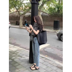 小衆牛皮通勤托特包女真皮大容量水桶包2026新款高級感單肩手提包