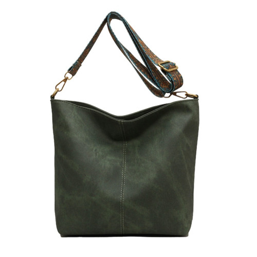 時尚通勤寬肩帶大容量包包女士2025新款簡約高級感休閒單肩水桶包