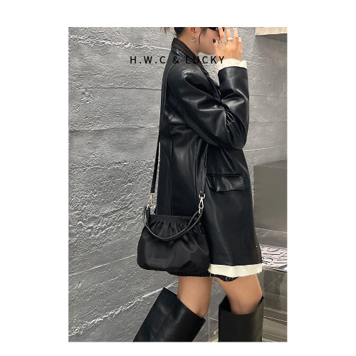 星期八包鋪丨包包女斜後後背包尼龍包褶皺水桶包腋下女包小挎包手提包