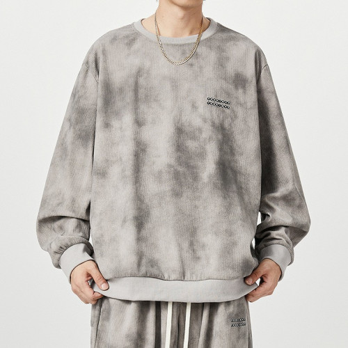 顯瘦衛衣男士春秋季加肥加大碼學生圓領寬鬆上衣潮流男裝胖子外套