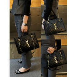 香港品牌大容量菱格百搭托特包女2025新款時尚鏈條高級單肩斜後後背包