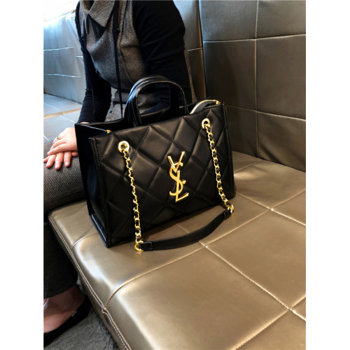 香港品牌大容量菱格百搭托特包女2025新款時尚鏈條高級單肩斜後後背包