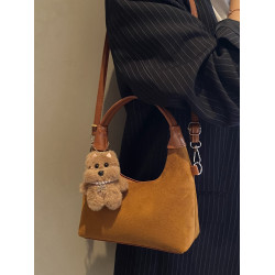 高級質感復古小包包女2025新款上班通勤手提餃子包磨砂時尚水桶包