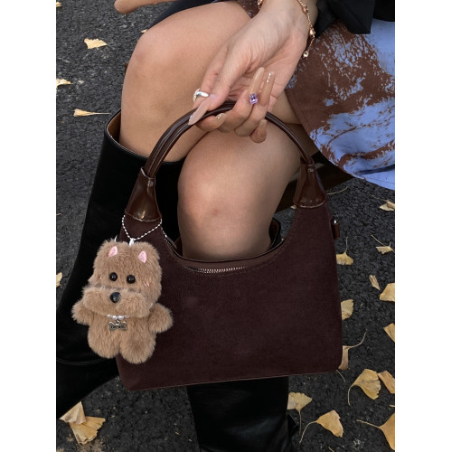 高級質感復古小包包女2025新款上班通勤手提餃子包磨砂時尚水桶包