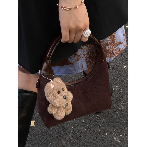 高級質感復古小包包女2025新款上班通勤手提餃子包磨砂時尚水桶包