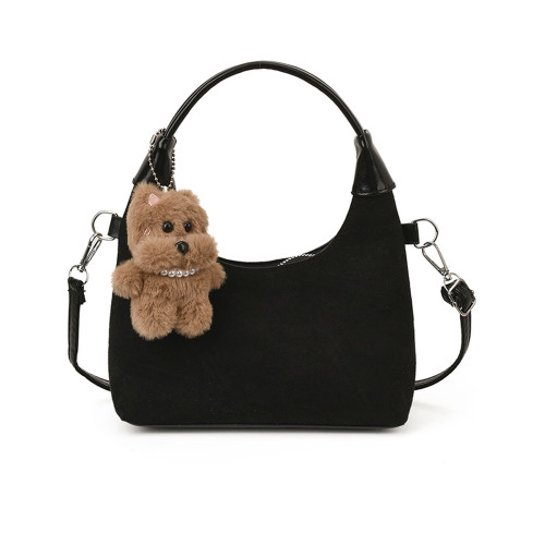 高級質感復古小包包女2025新款上班通勤手提餃子包磨砂時尚水桶包