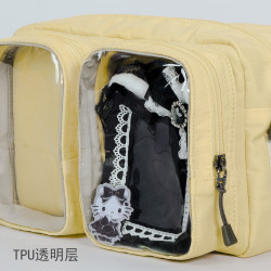 Qminica痛包斜後後背包女小食量15cm透明娃包吧唧通勤旅遊大容量單肩