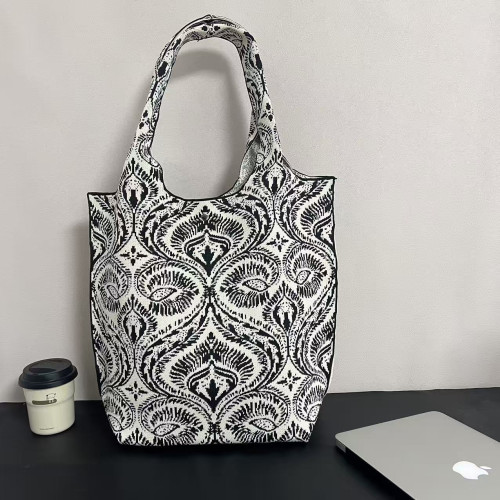 新疆艾德萊斯高級感大容量針織腰果休閒出行上班通勤手提包托特包