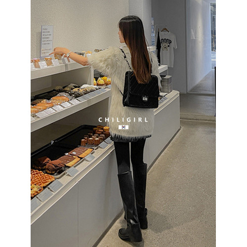CHILIGIRL韓國東大門2025秋冬新款高筒靴皮帶釦直筒復古褲琯長靴