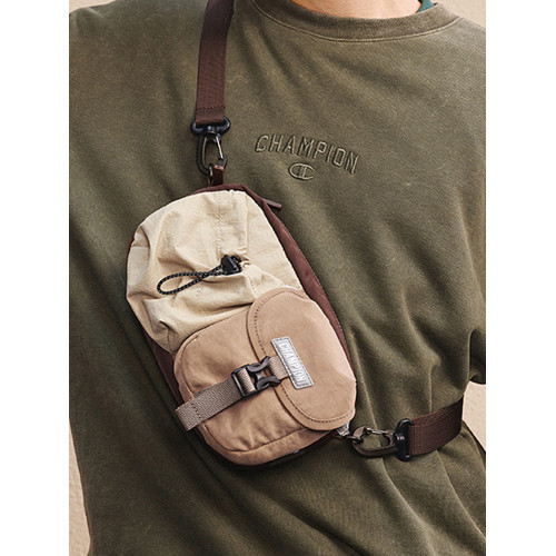 Champion冠軍官方斜後後背包男手機包拼接撞色多口袋工裝單肩包戶外女