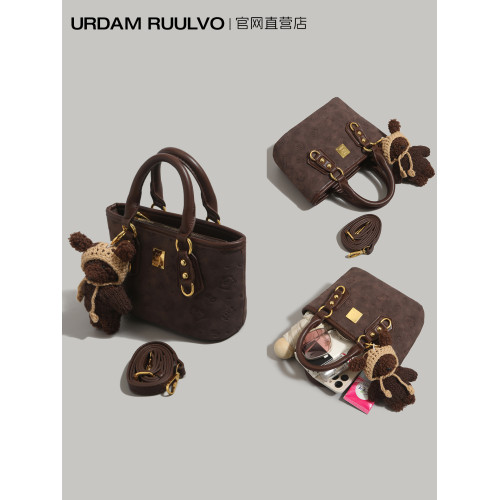 UR小衆高級感水桶包女2025新款可愛壓花手提包百搭通勤單肩斜後後背包 UR小衆高級感水桶包女2025新款可愛壓花手提包百搭通勤單肩斜後後背包