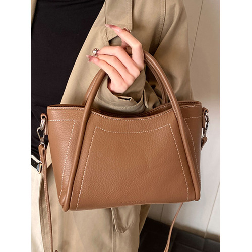 簡約百搭手拎水桶包女韓版新款上班通勤單肩包2025冬季時尚高級感